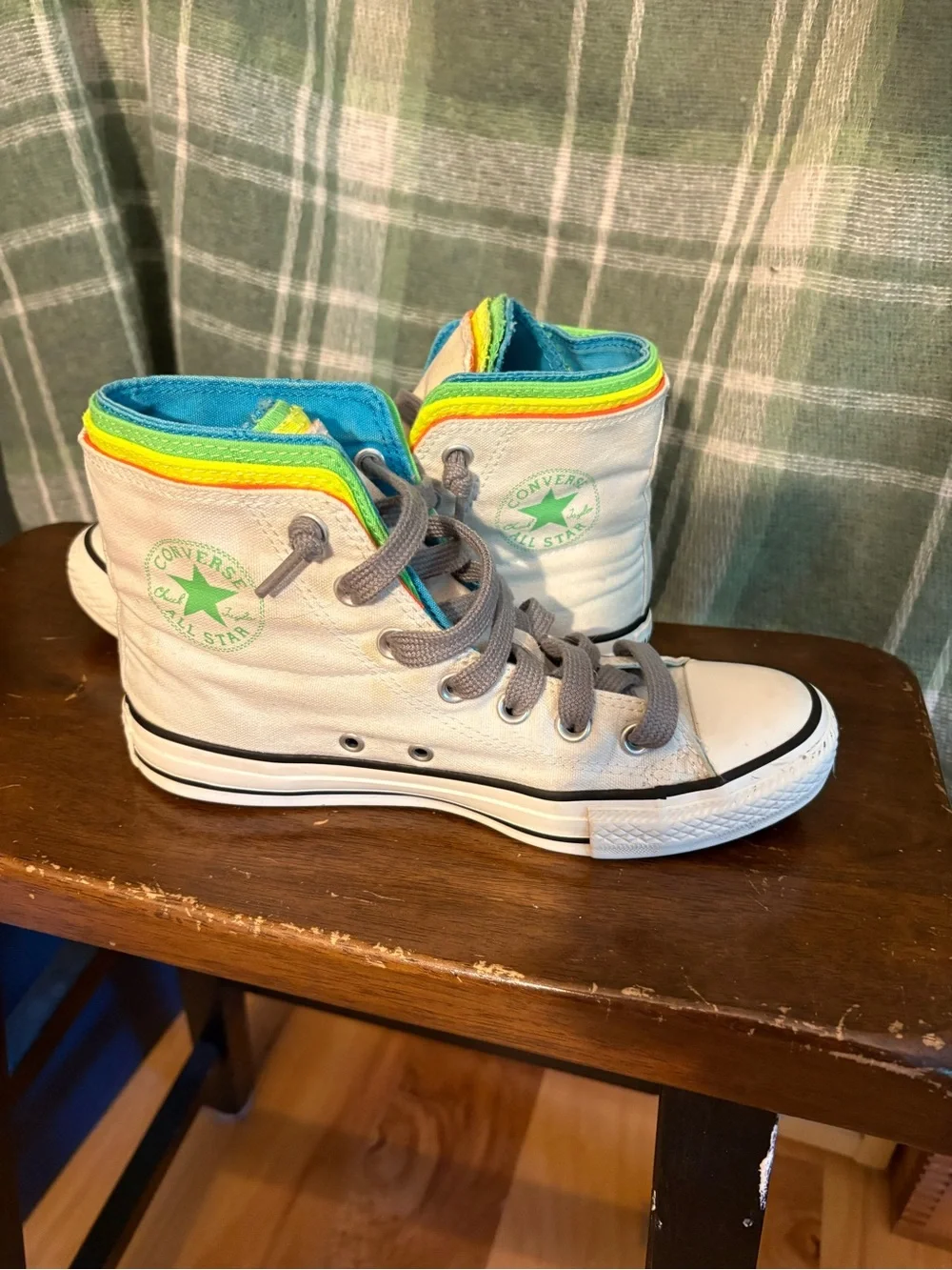 Converse stacked four layer neon body all star high top sneakers 7 - Picture 6 of 11
